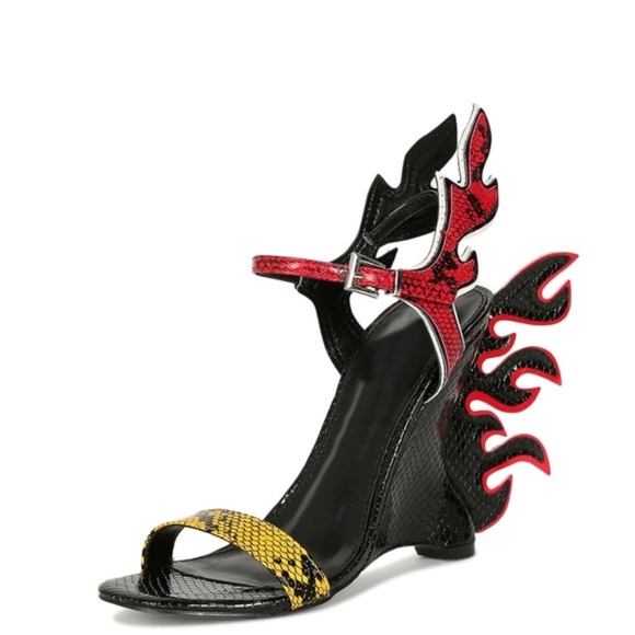 Cape Robbin Shoes - "FLAMES" Wedges  !! NEW SNAKESKIN MIX !!